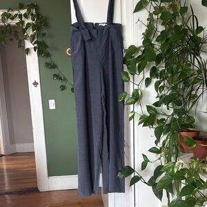 Avec Les Filles Navy and White Pants w/Suspenders